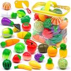 RiZKiZ おままごと 野菜 フルーツセット 詰め合わせ 全26種類 まな板＆包丁＆収納バッグ付 台所 お店屋さんごっこ おもちゃ キッチ