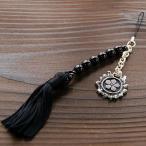 戦国武将 ストラップ アクセサリー 桔梗紋  明智光秀 天然石 シルバー925