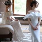 新品ウェディングドレス ウエディングドレス白 パーティー 可愛い 花嫁ロングドレス 結婚式 トレーンライン 二次会 フォームドレス お呼ばれ