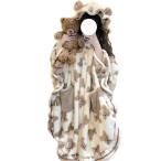 バスローブくま柄ルームウェアレディ...