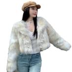 レディース フェイクファージャケット 毛皮コート ファーアウター トグルボタン エコファーブルゾン シャギー 保温 寒さ対策 厚い 秋服