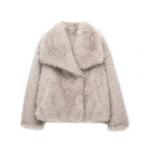 レディース フェイクファージャケット 毛皮コート シャギー エコファー ショート丈 防寒 保温 女性らしい もふもふ 毛皮ブルゾン 着?せ