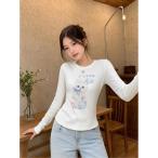 長袖Tシャツレディース猫柄カットソ...