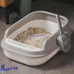 猫トイレ 大型猫 システムトイレ 大きい 猫用トイレ本体 オープンタイプ 大容量 掃除しやすい 清潔 洗える ネコトイレ スコップ付き