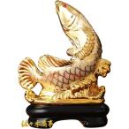 家の装飾 ゴールドフィッシュ彫像ホームオフィスの装飾デスクトップ装飾飾り風水魚像の財産と成功幸運 家族の仏像 (Color : A)