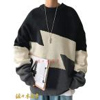Yahoo! Yahoo!ショッピング(ヤフー ショッピング)トライカラー ラウンドネック ニット セーター メンズ M〜2XL 3カラー 春 秋 冬 おしゃれ カジュアル ムーブメント 大きいサイズ