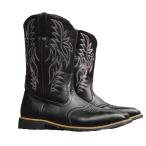 メンズ乗馬ブーツ刺繍ウェスターブー...