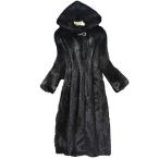 毛皮コート ロングコート フェイク毛皮ジャケット レディース 大きいサイズ 長袖 フード付き オーバーコート フェイクファー 厚手 暖かい