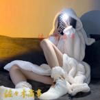 兎耳パジャマ部屋着ナイトガウン純白...