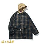  весна осень пальто унисекс в клетку с капюшоном лоскутное шитье American Casual casual . защита от ветра холод мужской внешний большой размер tei Lee 