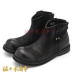 エンジニアブーツ 本革 ショートブーツ メンズ レザー バックジップ 牛革 ラウンドトゥ バイクブーツ 革靴 牛革 コンフォート レトロ