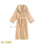 バスローブ 襟フリル 可愛い ふんわり ガウン ネグリジェ もこもこ フランネル レディース ルームワンピース 秋冬 フリース 暖かい