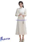  женский коричневый ina одежда платье в китайском стиле One-piece длинный рукав длинный длина платье мода elegant коричневый ina способ платье chi- Pao весна лето осень 