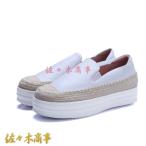 Wedge каблук 2cm натуральная кожа эспадрильи женский толщина низ туфли без застежки широкий усталость трудно чувство уверенности .. нет комфорт выдерживающий износ linen