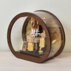 破魔弓 久月 コンパクト まる 破魔矢 丸形 初正月飾り 10号 円形 瑞光 ケース飾り ケース入り 寄木細工  本籐 モダン ミニ おしゃれ 2024