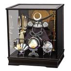 五月人形 コンパクト 兜 ケース飾り 上杉謙信 ケース入り 兜飾り コンパクト ガラスケース シルバー 銀色 オルゴール付き 初節句 翠雲 165-710 2025