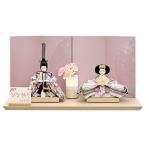 雛人形 コンパクト かわいい 女の子 ミニ おしゃれ つまみ細工 初節句  愛 ピンク 芥子 親王飾り 屏風 美濃落水紙 木製 ひな人形 平飾り 2026