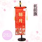 雛人形 名前旗 選べる 2タイプ ひな人形  名前 刺繍入り 可愛い 旗 かわいい モダン 名入れ代込 台座付 コンパクト おしゃれ 46t
