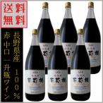 アルプスワイン 一升瓶ワイン 葡萄棚 赤 1800ml 6本 中口 1ケース 長野県 ぶどうだな 送料無料