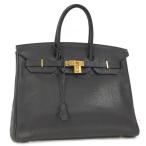 HERMES ハンドバッグ バーキン35 □M刻印 トゴ レザー ブラック