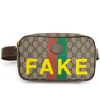 ショッピングgucci GUCCI ウエストバッグ FAKE NOT GGスプリーム レザー ベージュ マルチカラー 602695