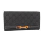 GUCCI 二つ折り長財布 バンブー GGキャンバス キャンバス レザー ブラック 112520