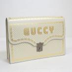 GUCCI Gucci клатч Logo × Star кожа × серебряный металлические принадлежности белый × Gold 510422