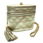 CHANEL цепь vanity ручная сумочка овчина металлик Gold 18 номер 7 колонка 