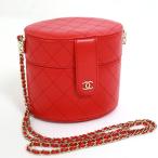 CHANEL Chanel косметичка Bicolore кожа красный × Gold металлические принадлежности 