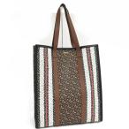 ショッピングBURBERRY BURBERRY トートバッグ TBモノグラム ストライプ PVC レザー ブラウン系 マルチカラー 80172101
