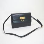 Salvatore Ferragamo サルヴァトーレフェラガモ ショルダーバッグ ガンチーニ ブラック レザー