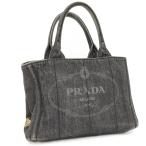 PRADA カナパトート ハンドバッグ キャンバス ブラック 1BG4399