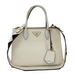 PRADA 2WAYハンドバッグ サフィアーノレザー ホワイト 1BA102