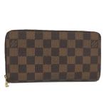 LOUIS VUITTON ラウンドファスナー長財布 ジッピーウォレット ブラウン ダミエ N60015