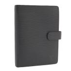 LOUIS VUITTON epi Agenda MM обложка для записной книжки 6 дыра тип органайзер кожа nowa-ru чёрный черный Gold металлические принадлежности R20202