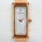 GUCCI グッチ バングルウォッチ 腕時計 クオーツ SS×1Pダイヤ ゴールド×ホワイトシェル文字盤 1500L