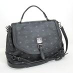 MCM エムシーエム メッセンジャーバッグ ヴィセトス ブラック×シルバー金具 レザー