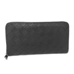 BOTTEGA VENETA ラウンドファスナー長財布 イントレチャート レザー ブラック 749427