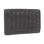 BOTTEGA VENETA футляр для визитных карточек сетка кожа черный 