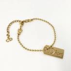 Christian Dior персональный медальон браслет Logo plate Gold металлизированный 