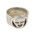 GUCCI Inter locking GG кольцо SV925 серебряный 15 номер 