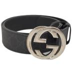 GUCCI Inter locking G ремень GGs шкив m кожа черный 411924