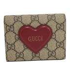 GUCCI 二つ折り財布 ハートモチーフ GGスプリーム 648848