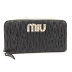 ショッピングMIUMIU MIUMIU ラウンドファスナー 長財布 レザー ブラック