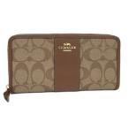 ショッピングコーチ 財布 COACH ラウンドファスナー長財布 シグネチャー レザー PVCコーティング ブラウン系 F54630