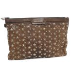 JIMMY CHOO клатч заклепки кожа Brown 