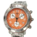 HERMES クリッパー 腕時計 ダイバー クロノグラフ クォーツ メンズ オレンジ CL2.916