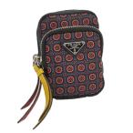PRADA кольцо для ключей Mini сумка задний очарование нейлон темно-синий красный 2TT071