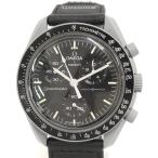 OMEGA SWATCH スピードマスター ムーンスウォッチ クオーツ腕時計 クロノグラフ ナイロン ブラック文字盤