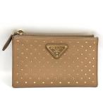 PRADAf ковер men to кейс футляр для карточек заклепки кожа Brown 1MC086